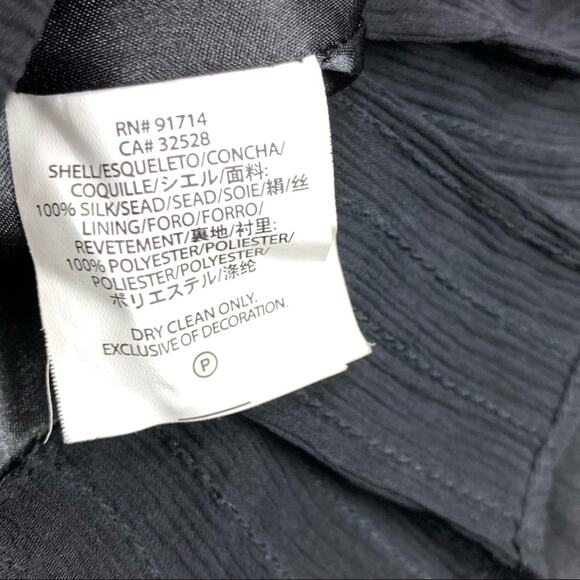 Armani Exchange Silk Empire Waist Ruffle Hem Mini Dress Black Size 8 - Picture 4 of 10